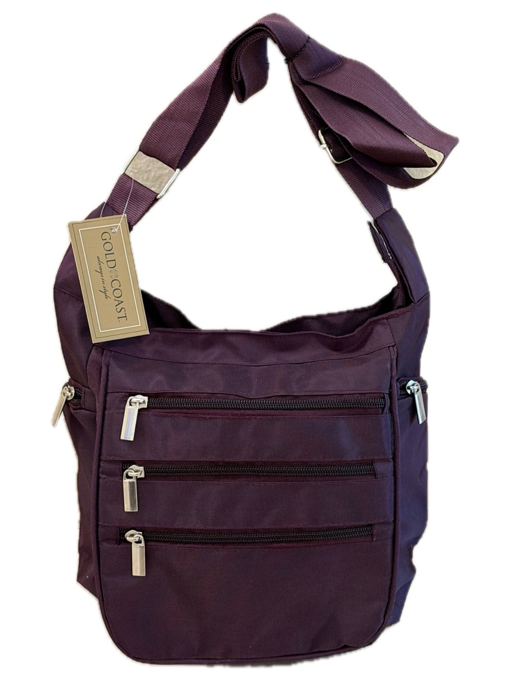 NWT~Gold Coast Triple-Zip Crossbody Bag/Purse